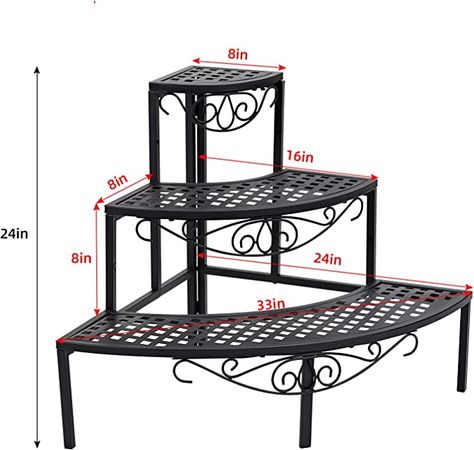 AmazonSmile: Qusimi 3 Tier Metal Plant Stand,Rectangle or Round Decorative Flower Step,Garden Shelf Flower Pot Holder Storage Organizer Rack for Indoor Outdoor Use : Patio, Lawn & Garden Flower Ladder, Outdoor Metal Plant Stands, Step Garden, Ladder Plant Stand, Garden Shelf, Shelf Flower, Home Backyard, Metal Flower Pots, Corner Plant