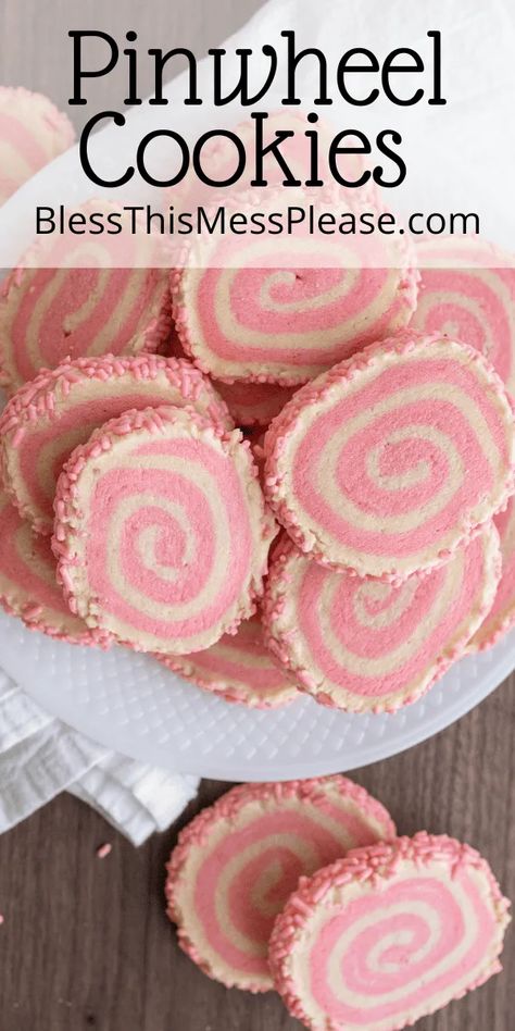 Pinwheel Cookies are a classic favorite, known for their eye-catching spiral patterns. Pink Baked Goods, Whimsical Treats, Pinwheel Cookies Recipe, Pink Bakery, Kid Friendly Dessert, Fairy Food, Pinwheel Cookies, Basic Cookies, Pink Desserts