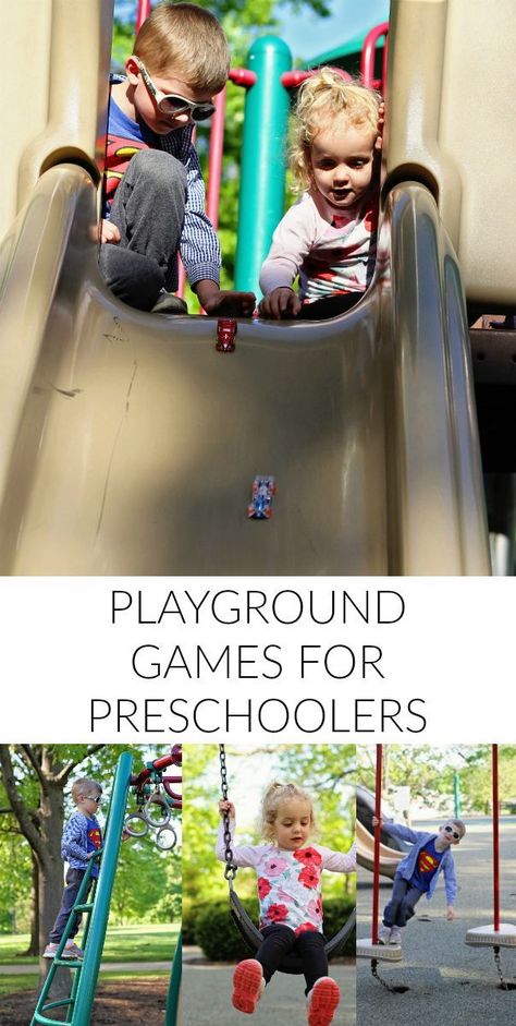 Park and Playground Games and Activities for Preschoolers Games For Preschoolers, Playground Activities, Park Games, Playground Games, Kids Races, Kids Indoor Playground, Activities For Preschoolers, Outdoor Games For Kids, Activities Games