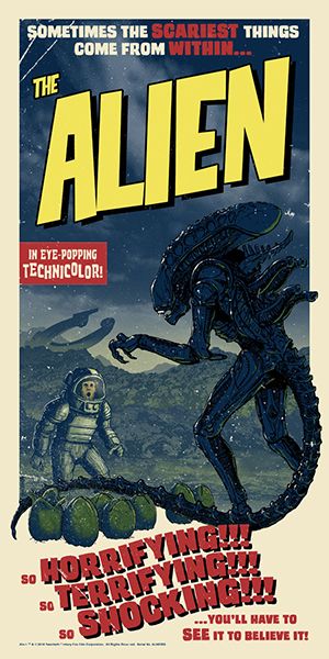 Alien Comic Movie Posters, 50s Horror Movie Posters, Fan Made Movie Posters, Alt Movie Posters, 50s Movie Posters, Alien Movie Art, 50s Posters, Aliens Poster, Aliens Movie Art