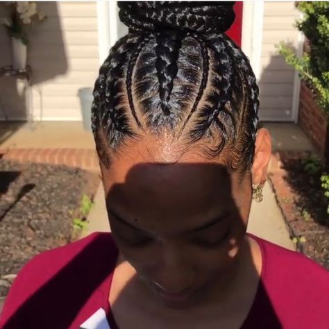 Cornrow Updo Hairstyles Buns, Feed In Braids Updo Buns, Feed In Braids Ponytail Bun, Feed In Braids Cornrows Bun, Braided Up Do, Feed In Braids Hairstyles Updos, Braids With Buns, Simple Braided Updo, Stitch Braids Into Bun