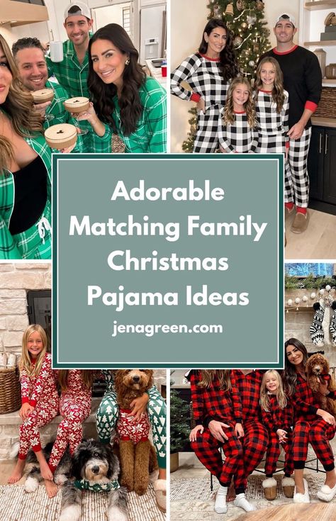 Get matching Christmas pajamas for your family to wear in photos and on Christmas morning. These matching Christmas outfits are perfect for a cute matching family Christmas pajamas look during the holiday. Discover the best outfit ideas for a cozy and festive time with family Christmas pajamas! Christmas Pajama Pictures, What To Wear On Christmas, Matching Family Pjs, Family Matching Christmas Pajamas, Family Holiday Pictures, Family Matching Pjs, Family Holiday Pajamas, Matching Christmas Outfits, Christmas Pjs Family