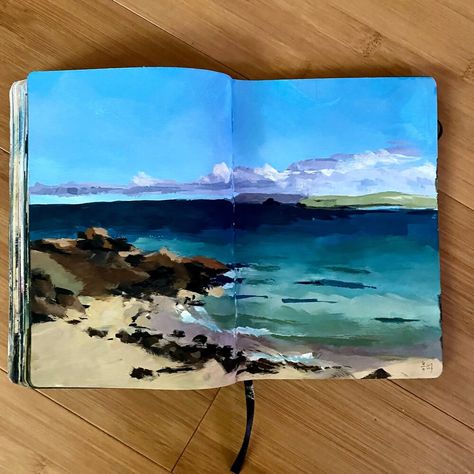 Sketchbooks — Leah Kuehne Art Landscape Art Sketchbook, Landscape Sketchbook, Summer Sketchbook, Painting Sketchbook, Sketchbook Painting, Gouache Sketchbook, Colored Pencil Art Projects, Travel Sketchbook, Artist Sketchbook