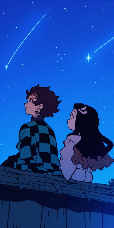 #anime #manga #comic #otaku #demonslayer #tanjiro #nezuko #cute #wallpaper #phonewallpaper #mobilewallpaper The Stars Wallpaper, Nezuko Cute, Watching The Stars, Demonslayer Tanjiro, Anime Picture Hd, Stars Wallpaper, Anime Watch, Cute Wallpaper, Anime Wallpaper Phone