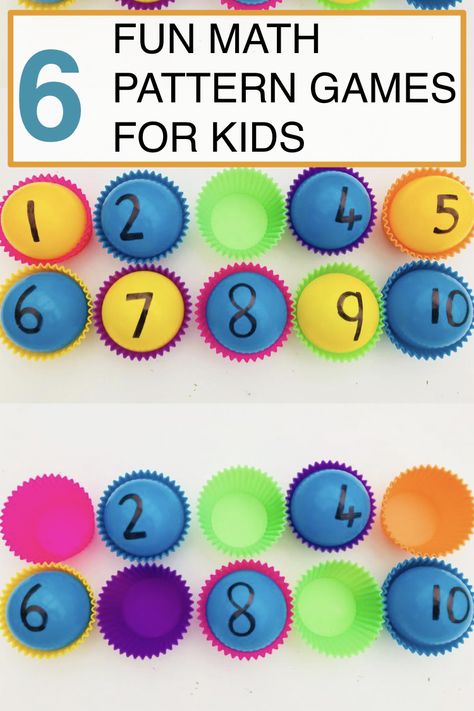 Use colourful plastic play balls and cupcake cases to set up this quick and easy learning game. With these two items alone you can play any one of our 6 fun math pattern games with your kids.  It’s a very visual and tactile way for kids to practice ordering the numbers from 1-10. They can then go on to learn about number sequences, and spotting the missing numbers in a number pattern. #learningactivity #kidsgames #maths #mathgames Game For Numbers, Number Pattern Activities Grade 1, Number Sequence Activities, Preschool Numeracy, Number Pattern Activities, Sequencing Numbers, Patterns Math, Apartment Decor On A Budget, Bohemian Apartment Decor