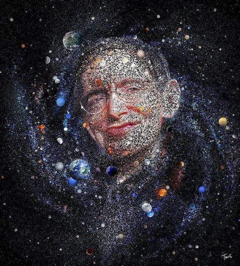 Stephen Hawking, a true modern day legend of physics and cosmology. As a tribute to his brilliant…” Stephan Hawkings, Steven Hawking, Stephen Hawking Quotes, Sean Anderson, Peter Saville, Mosaic Portrait, Photo Mosaic, Carl Sagan, Stephen Hawking