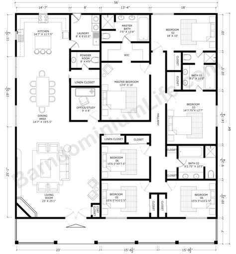 6 Bedroom Barndominium Floor Plans | The 9 Best Available 6 Bedroom Barndominium, Barndominium House Plans, 6 Bedroom House Plans, Barndominium House, Barn Homes Floor Plans, Barndominium Plans, Barn Style House Plans, 6 Bedroom House, Barndominium Floor Plans