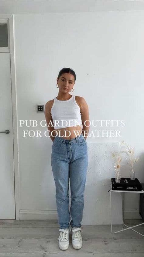 sherriewebster on Instagram: Pub garden outfits part 2: cold weather edition #myoutfits #outfitideas #pubgarden #april2021 #streetstyleinspiration #aestheticfashion… London Pub Outfit, Pub Outfit, Pub Garden, Gardening Outfit, Street Style Inspiration, Aesthetic Fashion, Cold Weather, Mom Jeans, London