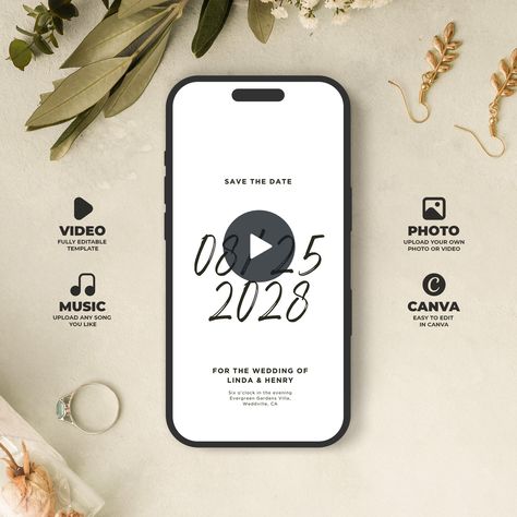 Electronic Save The Date Wedding, Thank You Video, Save The Date Mariage, Date Video, Digital Save The Date, Electronic Save The Date, Save The Date Video, Wedding Invitation Modern, Video Wedding