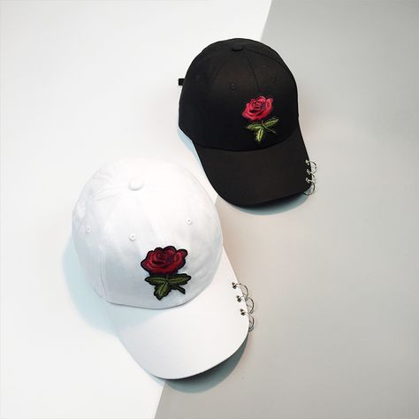 2017 Women New Fashion Hat Brand Cotton Adjustable Female Baseball Cap Rose embroidery Snapback Cap Hip hop Hats with Iron Ring Rose Couple, Couple Baseball, Women Embroidery, Flat Hats, Sport Accessories, Iron Ring, Snapback Caps, Hip Hop Hat, Men Baseball Cap