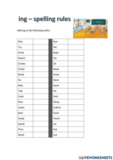 Ing spelling rules Read Draw Write, Active And Passive Voice, Spelling Worksheets, Spelling Rules, Grammar Worksheets, Tracing Worksheets, English Class, School Subjects, Google Classroom