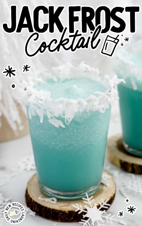 Frosty Coconut, Jack Frost Cocktail, Boozy Popsicles, Blue Drinks, Delicious Drink Recipes, Rum Drinks, Coconut Rum, Spiced Rum, Alcohol Drink Recipes