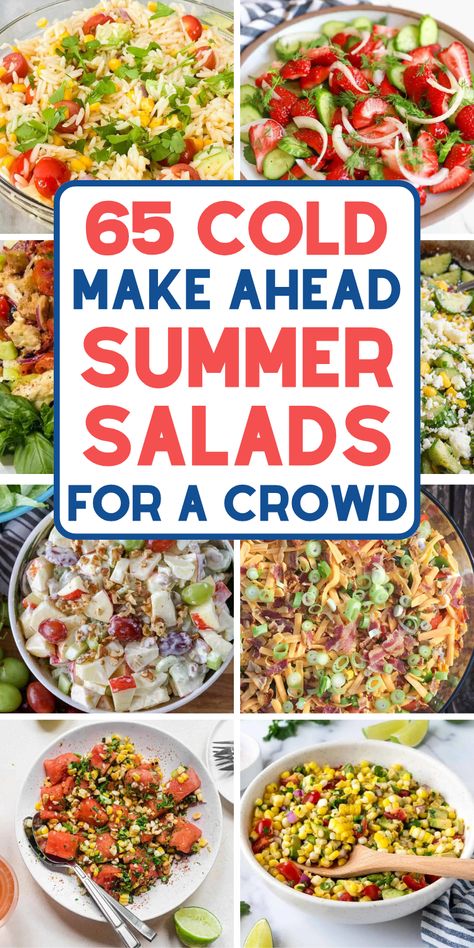 easy summer recipes for a crowd Non Refrigerated Side Dishes, Dishes To Bring To A Bbq, Salad For Barbecue, Sides With Sandwiches Ideas, Cold Summer Sides, Grill Out Side Dishes, Barbecue Salads Side Dishes, Easy Cold Salads, Bbq Side Dishes For A Crowd Parties