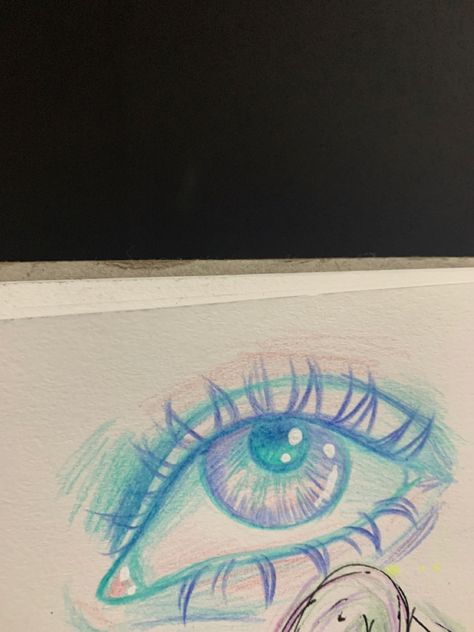 Drawing With Colour Pencils Easy, Eyes Drawing Colour Pencil, Coloured Pencil Drawing Tutorial, Drawing Inspo Colored Pencil Easy, Painting By Pencil Colour, Colored Pencils Drawing Easy, Simple Coloured Drawings, Neon Eye Drawing, Colored Pencil Sketches Easy