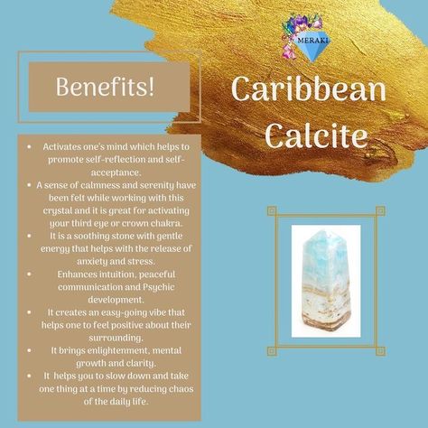 Calcite Crystal Meaning, Carribean Calcite, Calm Soul, Crystal Alter, Chakra Health, Caribbean Calcite, Crystal Uses, Psychic Development, Crystals Healing Properties