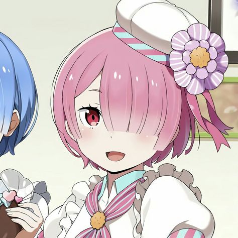 Ram Rezero Icons, Ram Icons Re Zero, Ram Pfp, Ram Icon, Ram Rezero, Ram Anime, Girls With Pink Hair, Re:zero Ram, Ram Re Zero