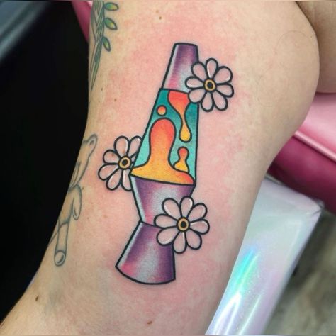 Nostalgia Tattoo, Lava Lamp Tattoo, 80s Tattoo, Neat Tattoos, 90s Tattoos, Lamp Tattoo, Skin Needling, Nostalgic 90s, Key Tattoos