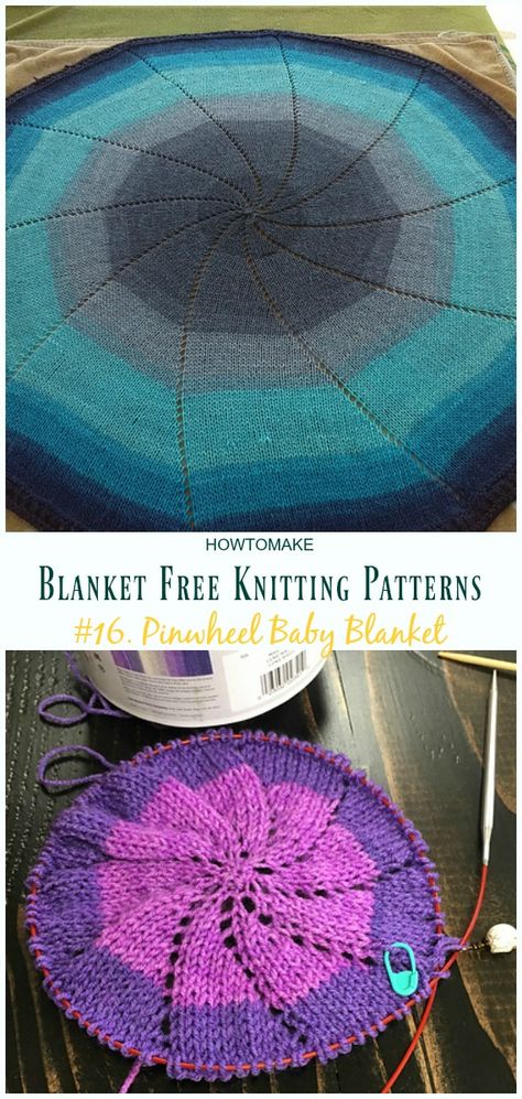 Round or Pinwheel Baby Blanket Knitting Free Pattern - Easy #Blanket; Free #Knitting; Patterns Honeycomb Blanket, Easy Blanket Knitting Patterns, Textured Blanket, Knit Baby Blanket Pattern Free, Easy Blanket, Free Baby Blanket Patterns, Knitting Patterns Free Blanket, Chevron Blanket, Baby Blanket Knitting