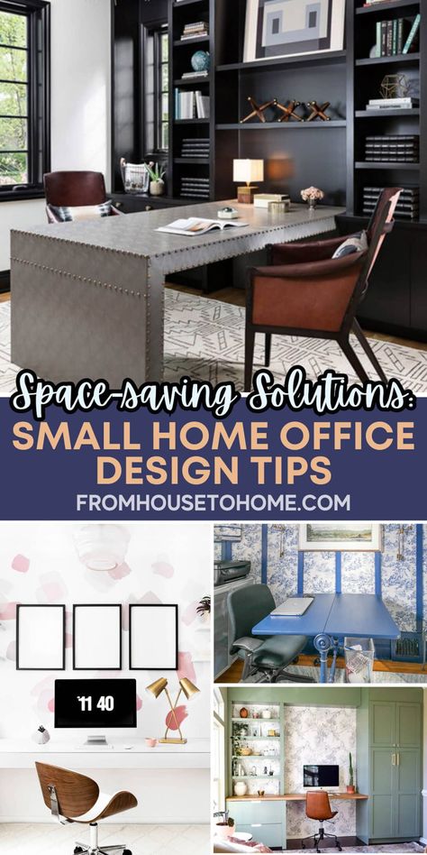 space saving solutions: small home office design tips Small Home Office Book Shelf Ideas, Small Office Space With Bookshelves, Small Space Library Office, Tiny Library Office Room Ideas, Home Office Ideas For Small Spaces, Home Office Interior Design Ideas, Small Home Library Design, Small Home Office Layout, Small Home Office Design