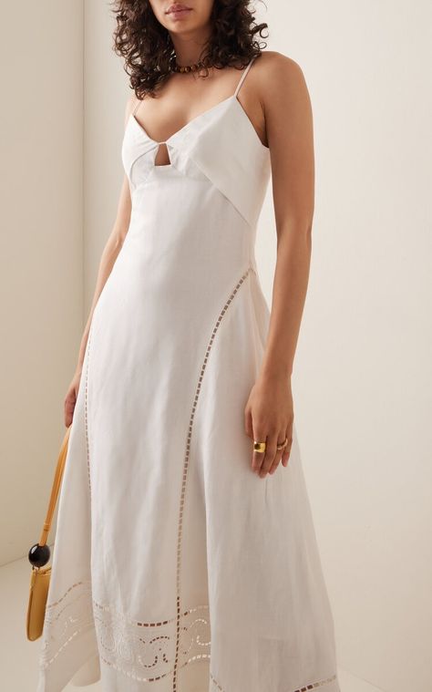 Linen Fashion, Sophisticated Dress, Dress Indian Style, Linen Maxi Dress, Grad Dresses, Jonathan Simkhai, Fashion Line, Types Of Dresses, Linen Dresses