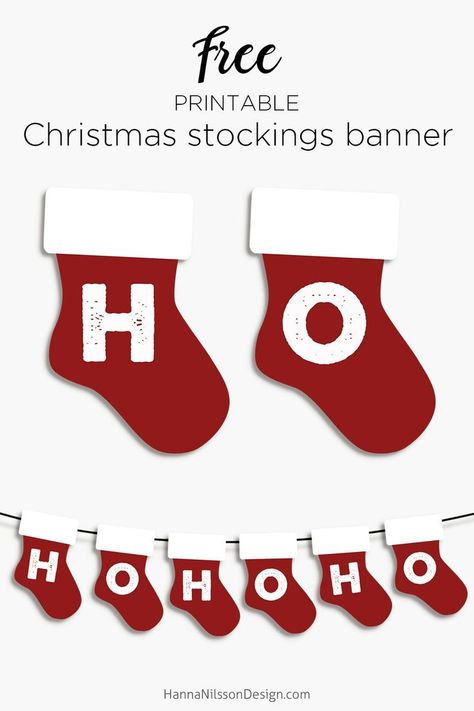 Ho ho ho Christmas stockings banner | Free printable banner for your home decor this Christmas | "christmas #stockings #hohoho #freeprintable #printables #christmasdecor Filofax Printables, Diy Christmas Decorations For Home, Fake Christmas Trees, Banner Shapes, Flag Printable, Diy Agenda, Free Printable Banner, Ho Ho Ho Christmas, Free Printable Wall Art