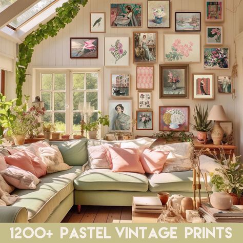 1200+ Cottage Gallery Wall Art Prints Set, Printable Cottagecore Pastel Vintage Art, MEGA BUNDLE, English Country Decor, Digital Download Transform your space into a serene haven with our collection of 1200 pastel tones vintage digital prints. Inspired by the whimsical charm of cottagecore and the timeless elegance of English cottage decor, each print exudes a sense of nostalgia and tranquility.  Perfect for creating a captivating gallery wall or adding a touch of vintage flair to any room, thes Cottage Gallery Wall, Cottagecore Pastel, Gallery Wall Art Prints, English Cottage Decor, Pastel Vintage, English Country Decor, Boho Trends, Casa Vintage, Amazing Gifts