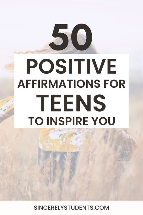 Are you looking for positive affirmations for teens? These are the best inspiring affirmations for teens to boost confidence and improve mindset! Daily Affirmations For Teen Boys, Vision Boards For Teens, Positive Self Affirmations For Teens, Inspiring Quotes For Teens, Adolescent Therapy Activities, Teen Affirmations, Improve Mindset, Quotes For Teenagers, Inspiring Affirmations