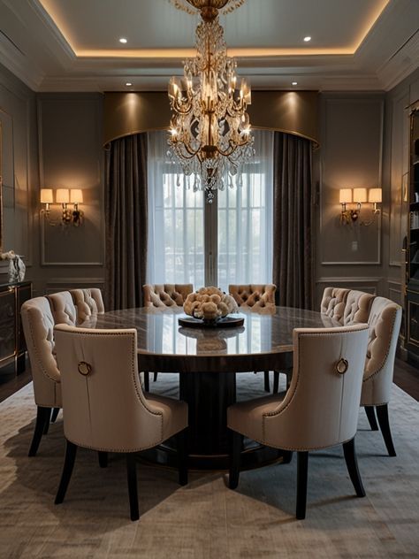 Luxury Dining Room Decor Classy, Posh Dining Room, Speakeasy Dining Room, Lunch Room Design, Dinning Room Decor Ideas Modern Luxury, Luxury Dining Room Decor Modern, Elegant Dining Room Luxury Classy, Modern Elegant Dining Room, Dining Room Decor Modern Classy