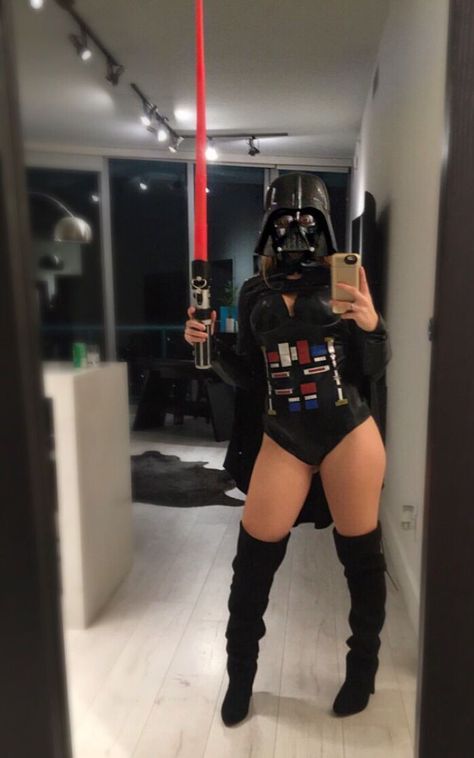 Star Wars Halloween Costumes Women, Darth Vader Halloween Costume, Darth Vader Costume, Sith Costume, Darth Vader Costumes, Star Wars Halloween Costumes, Hot Halloween Outfits, Hot Halloween, Rave Costumes