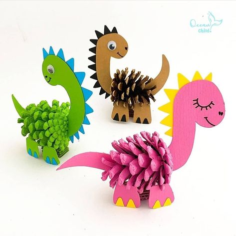 Toddler Arts And Crafts, Dinosaur Crafts, Toilet Paper Roll Crafts, Paper Roll Crafts, Toddler Art, Camping Crafts, Childrens Crafts, Preschool Art, Paper Toys