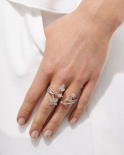 Yeprem Jewelry, Dome Rings, Designer Rings For Women, Double Finger Ring, Double Rings, Womens Rings, Full Finger Rings, Lab Grown Diamond Engagement Ring, Diamond Rings Design