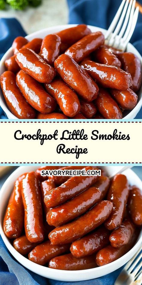 Searching for the ultimate party snack that’s sure to impress? This Crockpot Little Smokies Recipe will be your new favorite appetizer! Perfectly cooked in a slow cooker, they’re full of flavor and easy to prepare. Remember to save this recipe for your next delicious gathering! Little Hotdogs In Crockpot, Crockpot Lil Smokies Recipe, How To Make Little Smokies Crock Pot, Bacon Wrapped Little Smokies Crockpot Easy Recipes, Little Bbq Smokies Crock Pot, Mini Smoked Sausage Recipes Lil Smokies, Slow Cooker Mini Weenies, Barbecue Lil Smokies Crock Pot, Meatball And Smokies Crockpot