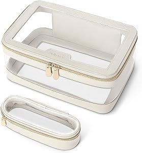 This lightweight and portable travel cosmetic bag is the perfect travel companion for your daily travel needs! This travel makeup bag is designed to be fashionable and elegant.. Clear Makeup Bag, Valentines Day Gifts For Friends, Makeup Brush Bag, Clear Makeup, Clear Makeup Bags, Small Makeup Bag, Leather Dye, Travel Cosmetic Bags, Makeup Bags Travel