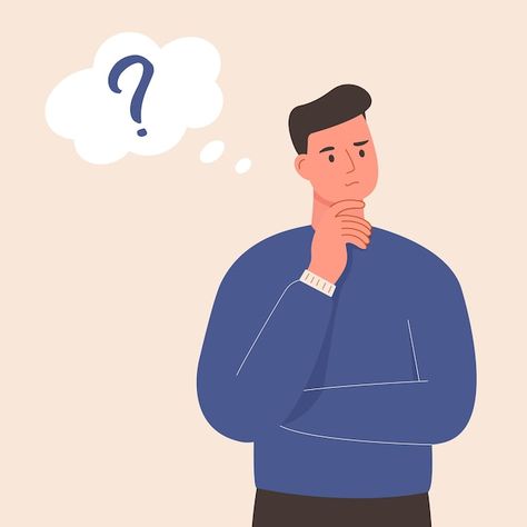 Thinking man flat vector illustration ma... | Premium Vector #Freepik #vector #doubt #person-thinking #confused-person #man-thinking Confused Person Illustration, Person Thinking Illustration, Confused Person, Person Thinking, Illustration Scene, Thinking Pose, Man Thinking, Thought Bubble, Thinking Man