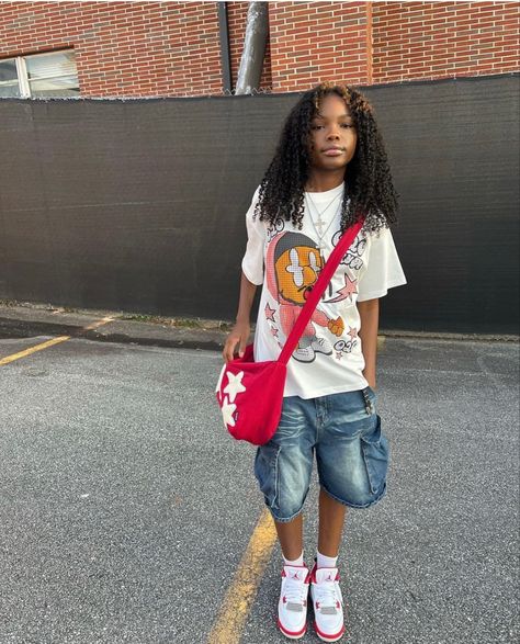 Summer Tom Boy Femme, Tomboy Outfits Black Women, Gf Outfits, Stem Outfits, Summer Street Wear, School Fit, Dream Aesthetic, Earthy Outfits, Baggy Clothes