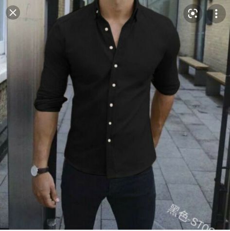 Belladona Salvatore,a psychotic,hot mess,finally meets her mate. Klau… #vampire #Vampire #amreading #books #wattpad Shirt Outfit Men, Black Button Up Shirt, Casual Long Sleeve Shirts, Men Fashion Casual Outfits, Turndown Collar, Plain Shirts, Slim Fit Shirt, Mens Casual Outfits, Black Button