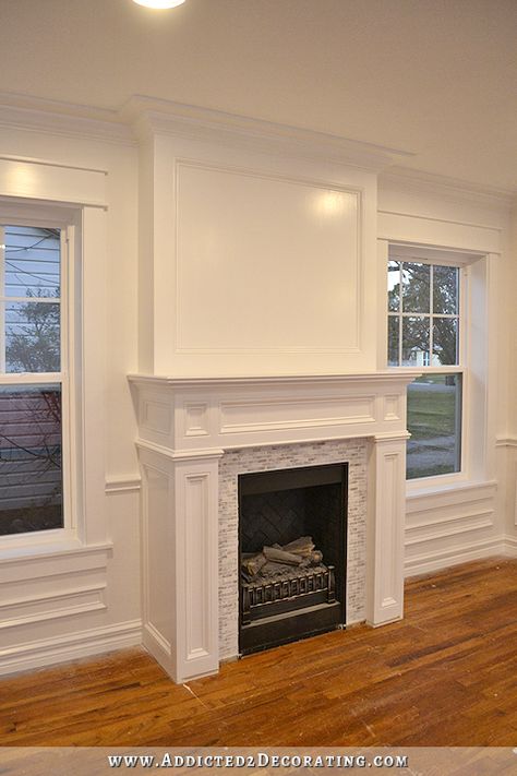 Fireplace Colors, Fireplace Molding, Craftsman Fireplace, Fireplace Mantel Designs, Fireplace Redo, Build A Fireplace, Fireplace Built Ins, Family Room Fireplace, Room With Fireplace