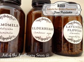 Strangers & Pilgrims on Earth: Apothecary Herb Labels {Free Printable} ~ Home Pharmacy Series Home Pharmacy, Labels Free Printable, Free Pantry Labels, Kitchen Pantry Labels, Herb Labels, Herb Jar, Apothecary Labels, Etiquette Vintage, Herbal Apothecary