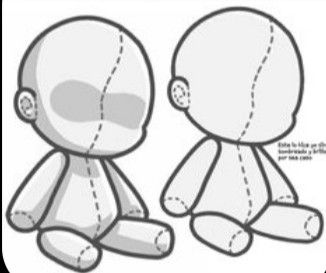 Stuffed Animal Base Drawing, Plushie Design Drawing, Plush Art Drawing, Puppet Body Base, Plush Reference Drawing, Pfp Base Drawing Chibi, Free To Use Base Drawing Chibi, Plushie Art Drawing, Gacha Chibi Base