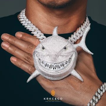 Hip-hop Jewelry and Clothing For Wholesale | KRKC&CO | KrkcWhol... Diamond Grillz, Shark Pendant, Big Shark, Hip Hop Bling, Urban Jewelry, Expensive Jewelry Luxury, Large Pendant Necklace, Finding Nemo, Expensive Jewelry