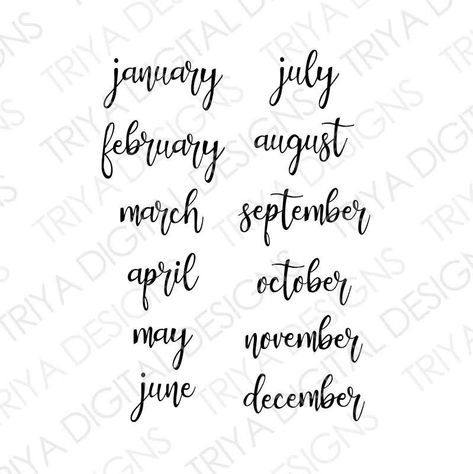 May In Different Fonts, March In Cursive, Months Written In Different Fonts, Cursive Months Of The Year, May In Calligraphy, Calligraphy Months Of The Year, April In Cursive, February In Cursive, Months In Cursive