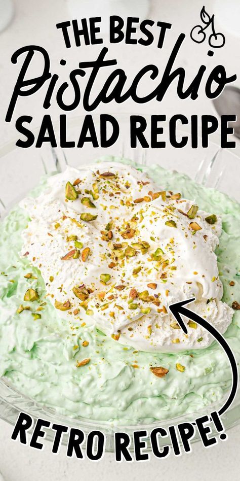 This vintage pistachio salad is packed with pudding and tropical fruit flavors to create the perfect dessert fluff salad. Pistachio Pineapple Fluff, Pistachio Dessert Salad, Fruit And Pudding Desserts, Pistachio Salad Pineapple, Fall Jello Salad Recipes, Pudding Salad Recipes, Pudding Salads, Pistachio Fluff Salad, Dessert Fluff