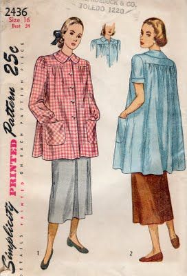 artist's smock | Vintage Cottage Home: Artist's Vintage Smock Pattern! Smock Pattern, Maternity Patterns, Artist Smock, Vintage Maternity, Fashion Timeline, Smock Top, Top Sewing Pattern, Simplicity Sewing, Simplicity Sewing Patterns