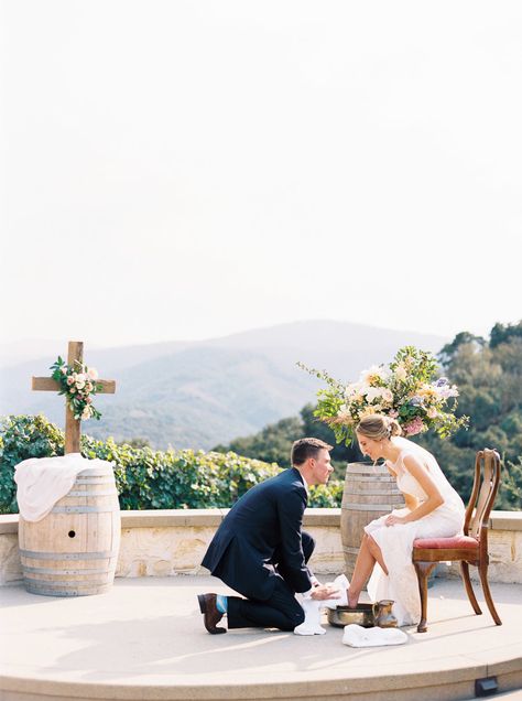 Washing Each Others Feet Wedding, Feet Washing At Wedding, Wedding Washing Feet Ceremony, Washing Feet Wedding, Washing Feet At Wedding, Wedding Worship, Christ Centered Wedding, Wedding Reveal, Christian Couple