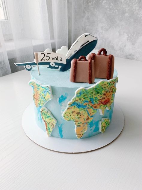 Travel Cake, Fun Baking, Travel Theme, Fun Baking Recipes, Travel Themes, Birthday Cakes, Cake Ideas, Baked Goods, Baking Recipes