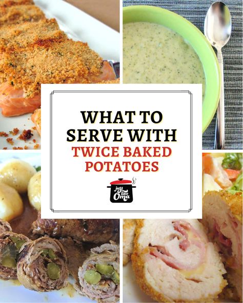 What To Serve With Twice-Baked Potatoes ~ Top Dishes What To Eat With A Baked Potato, What To Eat With Twice Baked Potatoes, What Goes Good With Baked Potatoes, Baked Potatoe Meal, What To Have With Baked Potatoes, What Goes With Baked Potatoes, What To Serve With Baked Potatoes, Dinners With Baked Potatoes, German Sides