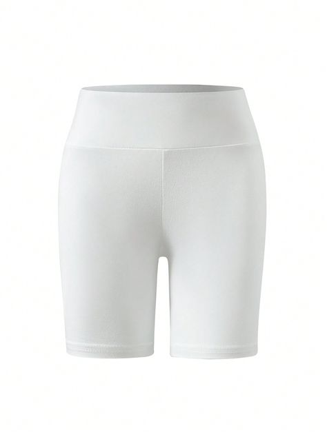 White Short Length Sports Bottoms, White Short Yoga Bottoms, White Yoga Athletic Shorts, Mid-thigh Length, White Mid-thigh Length Biker Shorts For Yoga, White Leggings For Kids, White Biker Shorts, Rich Outfits, Girls High, Women Legs