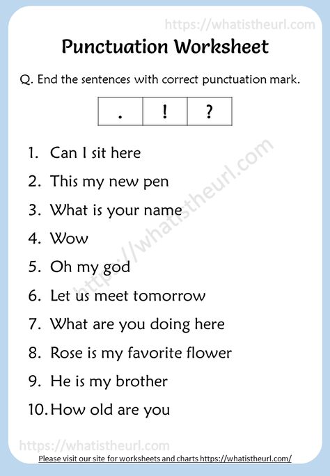 Grammar Revision Worksheets For Grade 2, English Grammar Worksheets For Grade 2, 4th Class English Worksheets, Punctuation Worksheets For Class 1, Punctuation Worksheets Grade 4, Punctuation Worksheets 2nd Grade, Revision English, Nouns Worksheet Kindergarten, Teaching Punctuation