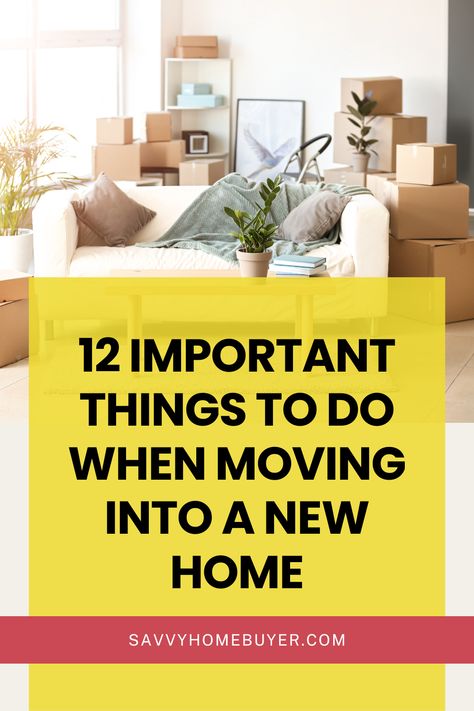 Just bought a new home? Congratulations! 🏡 Now, let's get you settled in with ease. Our guide on '12 Important Things To Do When Moving Into A New Home' covers everything from updating your address to deep cleaning. Perfect for any savvy homebuyer ready to make their new place a true home. Pin this checklist to ensure you don't miss a beat during your move! Things To Do When Moving, Homebuyer Tips, First Time Homebuyer, Diy Moving, Moving House Tips, Tips For Moving, New Home Checklist, Moving Checklist, Mortgage Tips