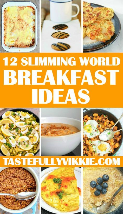 Stuck for something healthy to eat in a morning? Then here's a list of 12 Slimming World breakfast recipe ideas to help you start the day like a king! Bodyslims Recipes, Slimmingworld Breakfast Ideas, Slimmingworld Breakfast Recipes Uk, Slimmingworld Syn Free Snacks, Syn Free Breakfast, Slimmingworld Recipes, Slimmers World Recipes, Breakfast Healthy Recipes, Sliming World